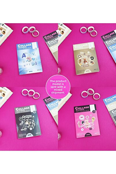 Gift Moda Carte de autocolante Collage Freedom - Set de autocolante pentru albume de însemnări colorate de 12 pagini