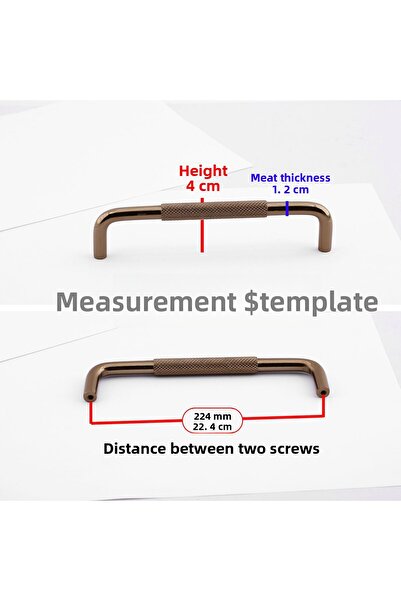 Badem10 Mâner metalic 224 mm 22,4 cm Bronz zimțat Mobilier Sertar Dulap Dulap Mânere moderne pentru capac