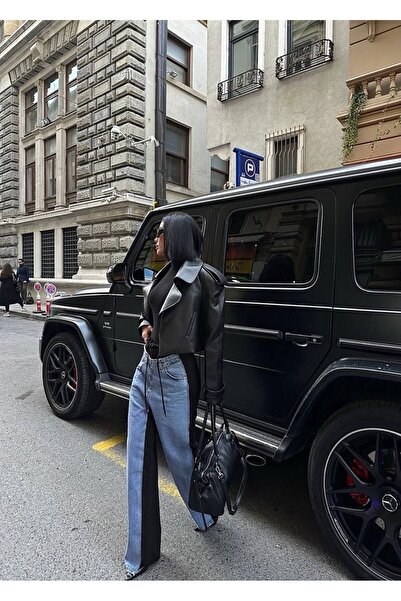 MADAME MELEK Γυναικείο Tint Khaki Laser Λεπτομερές Skater Jogger Fit Denim Jogger Τζιν παντελόνι φαρδύ μοντέλο