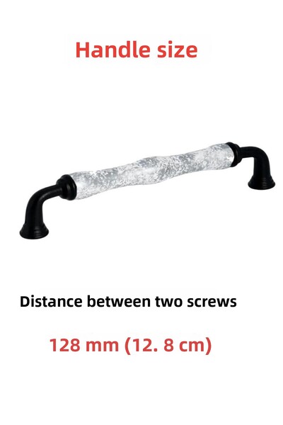 Porcellana Perla (12,8cm) Porcelain Cabinet Handle Drawer Handle Bathroom Kitchen Children's Handle Furniture Handle -Sapphire128Mm-Stk3377