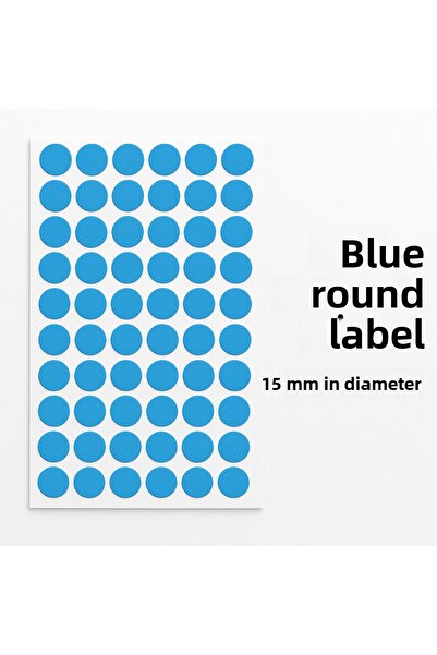 Kalite Barkod Etichetă rotundă 15 mm Albastru 1890 Etichete - Cod de bare de ...
