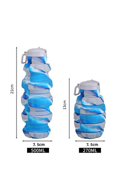 Kuzey Tacı Granate Design Foldable Portable Silicone Water Bottle 500 ml
