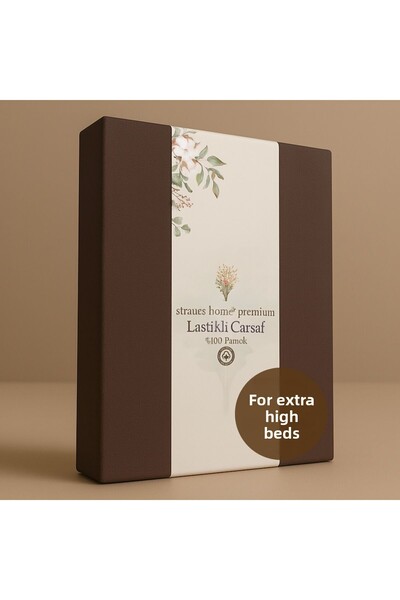 Strauss Home Premium 40cm Cearşaf de pat elastic din bumbac pieptănat 100% bumbac 150gr/m2 OEKO TEX