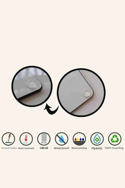 CONCEPT CAM Glass Cutting Board and Presentation Holder, Set (20X30 and 25X35 cm), 4 Mm, Colorful Pattern