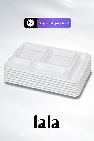 Lala Mutfak Gözde 5 Compartment Table Dish - Serving Plate - Break Resistant and Long Lasting (40 X 28 cm)
