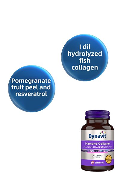 Dynavit 30 قرص كولاجين وحمض الهيالورونيك