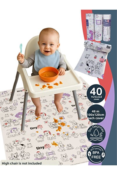 Tinyup غطاء مقعد الأطفال ونشاطات الأطفال للاستعمال مرة واحدة مقاس 100 × 120 س...