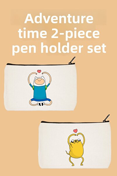designedfy Set Advantage de 2 pungi de machiaj Adventure Time, suport pentru ...