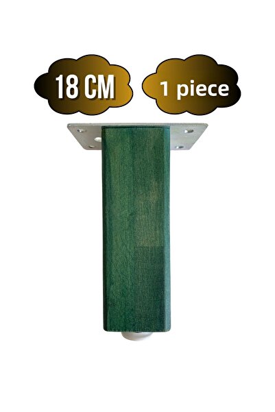 GOLDENWOODEN Picioare din lemn reglabile pentru mobilier, masă și dulap (VERDE) (LEUȘI/LEUȘI DE GURGEN) (18CM) (1 BUC.)