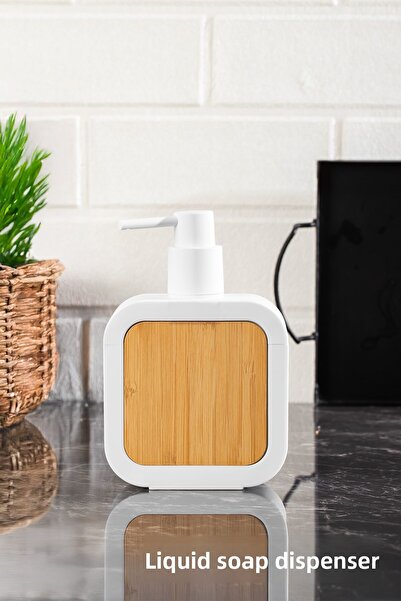 Porsima 3148 Bathroom and Kitchen Liquid Soap Dispenser 400ml White-Wood