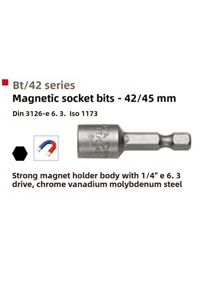 Ceta Form Bt/1045 Magnetic Socket Tip 10X45 mm - Bt/1045