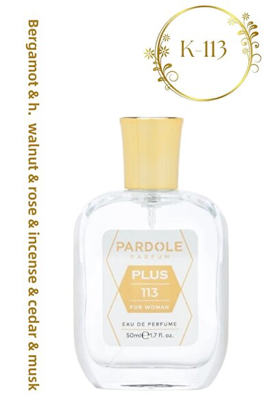 PARDOLE Parfum pentru femei K-113 Oriental Woody Favoris - 50 ml - Bergamotă, Amandă, Trandafir, Incens, Cedru, Musc