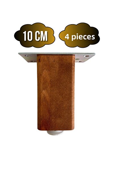 GOLDENWOODEN Picioare din lemn reglabile pentru mobilier, picioare pentru masă și dulap (nuc) (fag/lemn de gurgen) (10 cm) (4 bucăți)