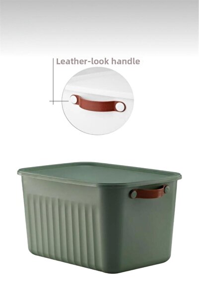 Bayev 2-Piece Green 15 Lt Boxsis Set Multi-Purpose Box with Lid Closet Organizer Organizer - Hobby Box