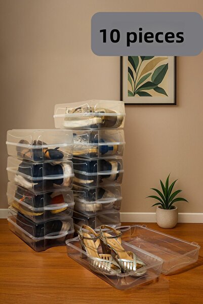 Heredot 10 τεμάχια διαφανές κουτί αποθήκευσης παπουτσιών για άνδρες και γυναί...