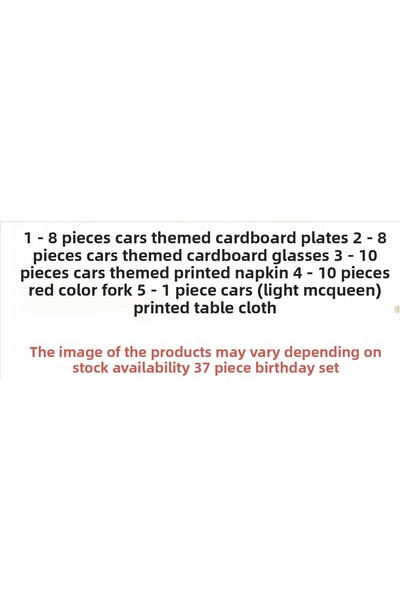 ZENVİVA Mașini, (Mașini) 8 farfurii, 8 pahare, 10 șervețele, 10 furculițe, față de masă imprimată