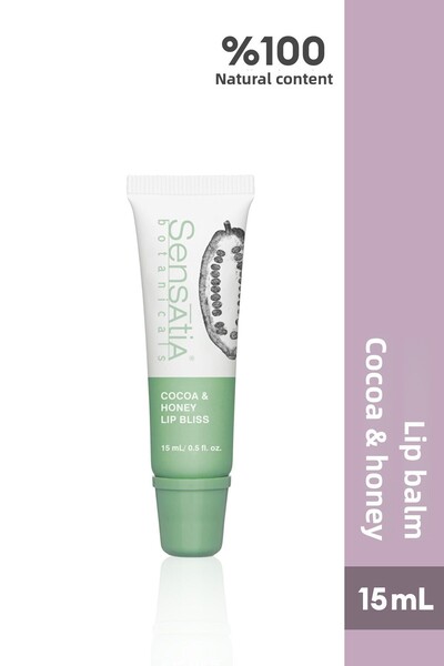 Sensatia Botanicals Moisturizing Natural Lip Balm 15ml - Honey, Cocoa Bean, V...