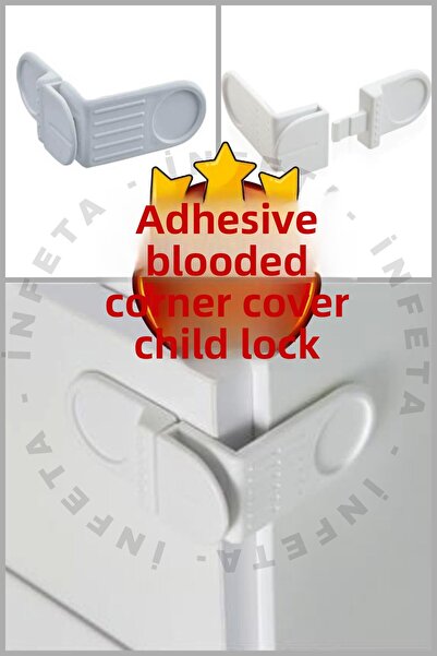İnfeta 4 bucăți capac pentru copii, lacăt de siguranță - lacăt autoadeziv pen...