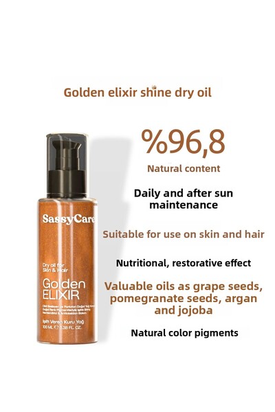 SassyCare Dry Oil Golden Elixir Nourishing Care Oil for Radiant Skin, Hair and Body