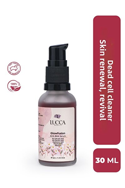 LUCCA BEAUTY مصل GlowFusion AHA-BHA 30 مل - للبشرة يحتوي على حمض الهيالورونيك...