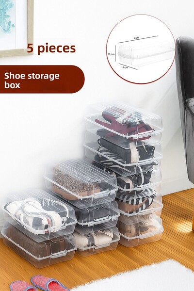 btm home 5 cutii transparente pentru pantofi – Durabile, stivuibile, pentru b...