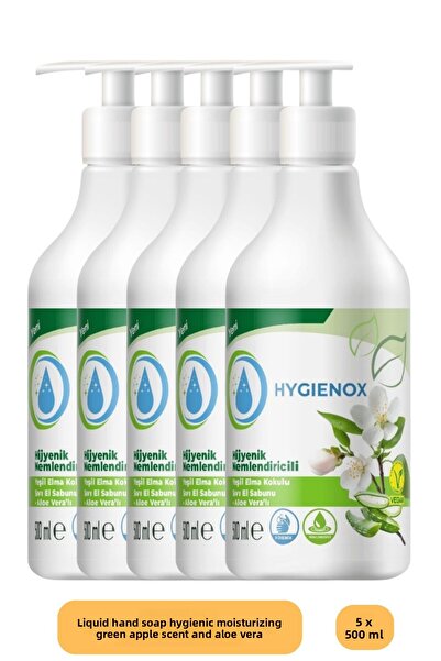 HYGIENOX 5 Pieces Hygienic Moisturizing Green Apple Scent and Herbal Vegan Li...