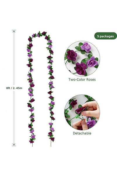 Buka Shops Purple Artificial Rose Ivy Flower