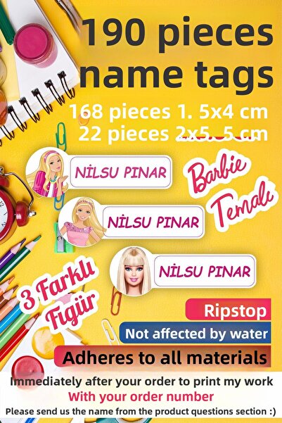 MSticker Etichetă școlară Etichetă pentru caiet de stilou Etichetă Barbie cu ...