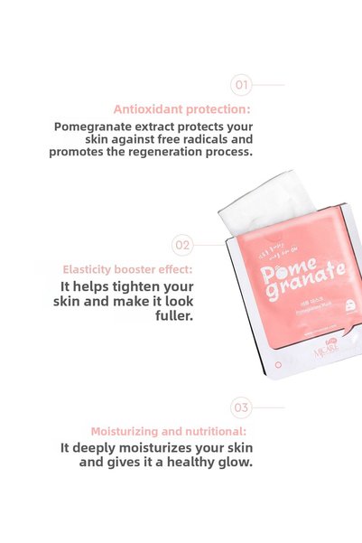 Mjcare On Pomegranate Mask - Pomegranate Extract Face Mask 5 Pack