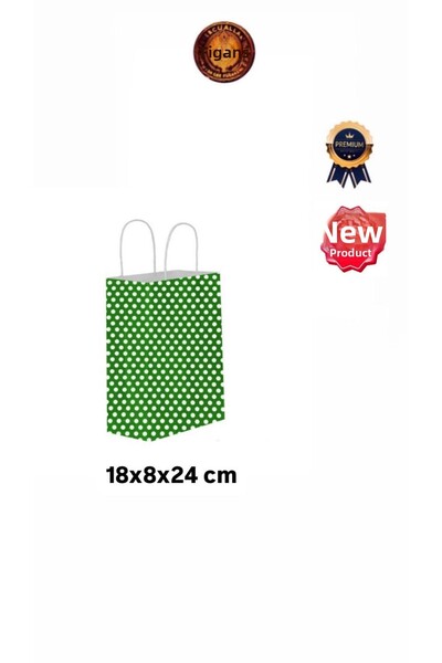 figanlar ambalaj 1. Calitate VERDE PUNCTAT 18X8X24cm Pungă de hârtie/Pungă de...