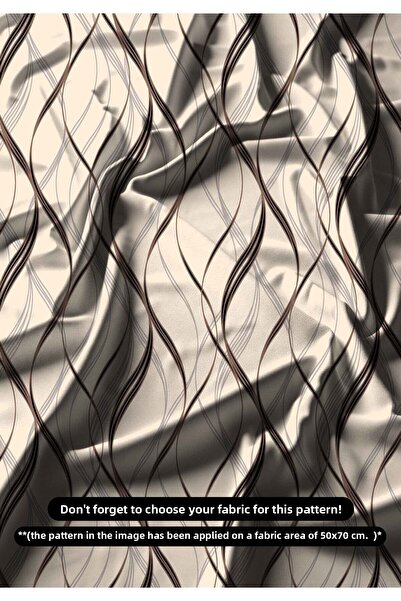 DESENİX قماش بني مطبوع رقميًا بنمط موجة 150 × 100 سم - طراز حديث - 6 خيارات م...