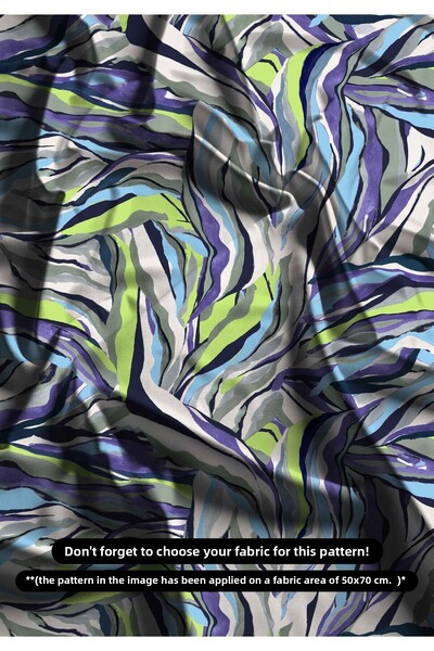 DESENİX قماش طباعة رقمي بنمط فرشاة Dalgasal مقاس 150 × 100 سم - نوع القماش تص...