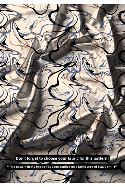 DESENİX نسيج طباعة رقمي بنمط فرشاة تجريدية |   النمط المتحرك |   150x100 سم |...