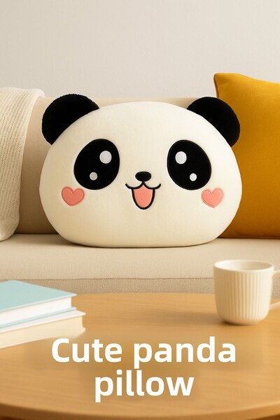 Mersi SHOP Pernă decorativă de pluș cu cap de panda drăguț