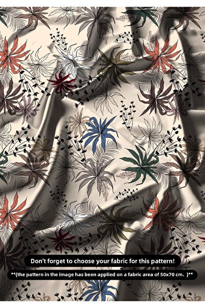 DESENİX قماش منقوش بالزهور بألوان طبيعية 150 × 100 سم – طراز أنيق – 6 خيارات ...