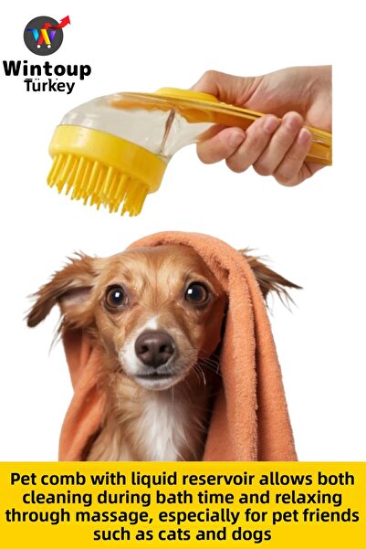 Wintoup Ergonomic Cat Dog Bath Cleaning Massage Effective Harmless Silicone P...