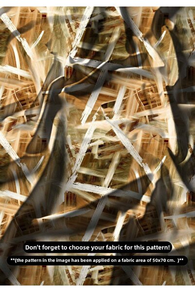 DESENİX قماش مطبوع رقميًا بفرشاة حديثة |   150x100 سم |   النمط الهندسي الفني