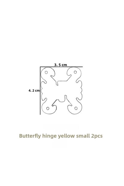 Adilon Yellow Decorative Butterfly Hinge Small 2 Pieces (4.2cm X 3.5cm)