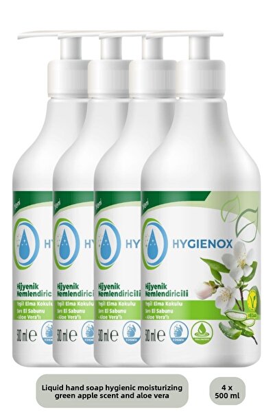 HYGIENOX 4 Pieces of Hygienic Moisturizing Herbal Vegan Liquid Hand Soap with...
