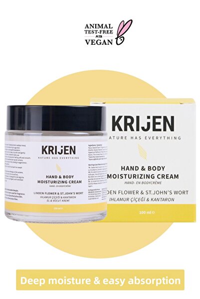 Krijen Linden & St. John's Wort Hand and Body Cream | Vitamin E + Coconut O...