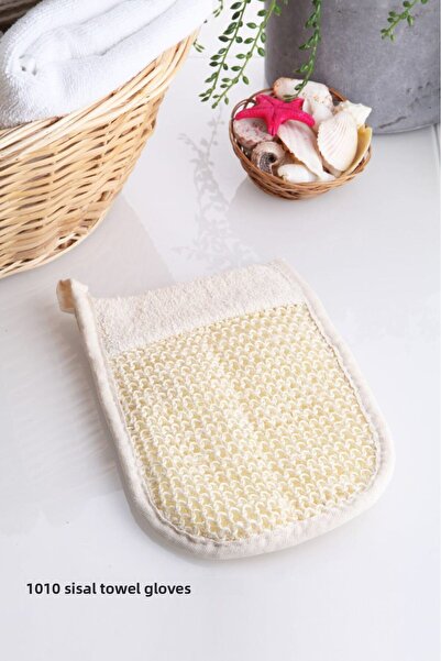 Lila قفازات من قماش السيزال مع منشفة