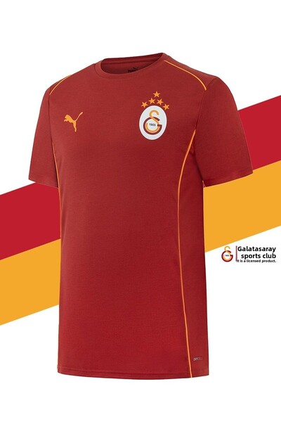 Galatasaray Original Licensed Crew Neck Red Training 5 Star T-Shirt + Wristband