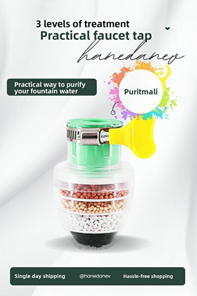 Hanedanev فلتر مياه معدني، منقي صنبور صغير، فلتر من الكربون المنشط، فلتر طرف ...
