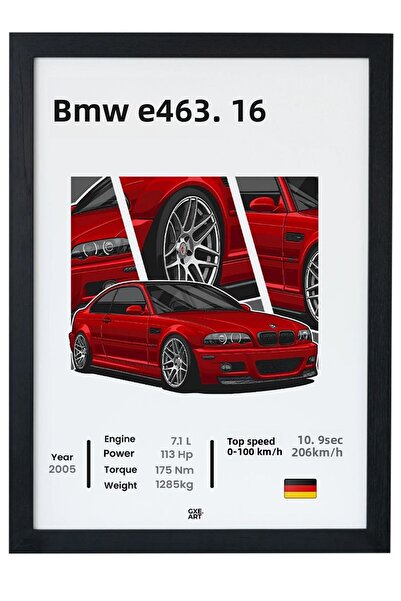 gxe.art Pictură poster cu cadru de design Bmw E46 3.16