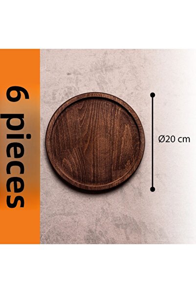 PUDRAM Royal Set of 6 Wooden Cake and Breakfast Plates - 20 cm