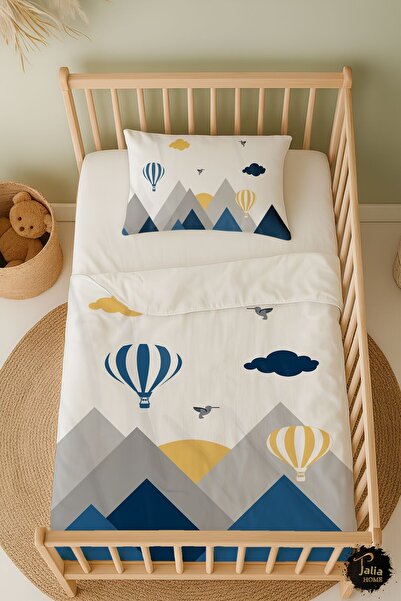 Talia Home طقم سرير أطفال بلو بيرد فالي - نمط جبلي، ملاءة سرير Tlabn-300
