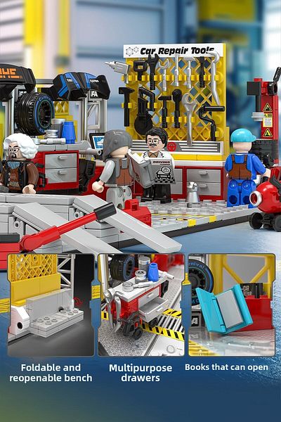 Sembo Block Pitstop Creative Workshop Building Block Set 674 Pieces