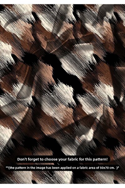 DESENİX قماش مطبوع رقميًا بفرشاة باللونين البني والأسود |   150x100 سم |   تص...