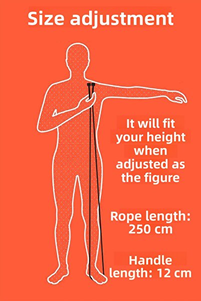 Telvesse Basic Jump Rope Length Adjustable Jumping Tab Rope Jump Rope Red 515