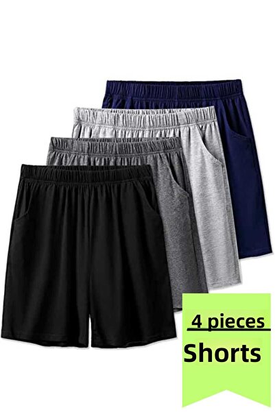 JustBS شورت رياضي بقصة مستقيمة للنساء مكون من 4 قطع